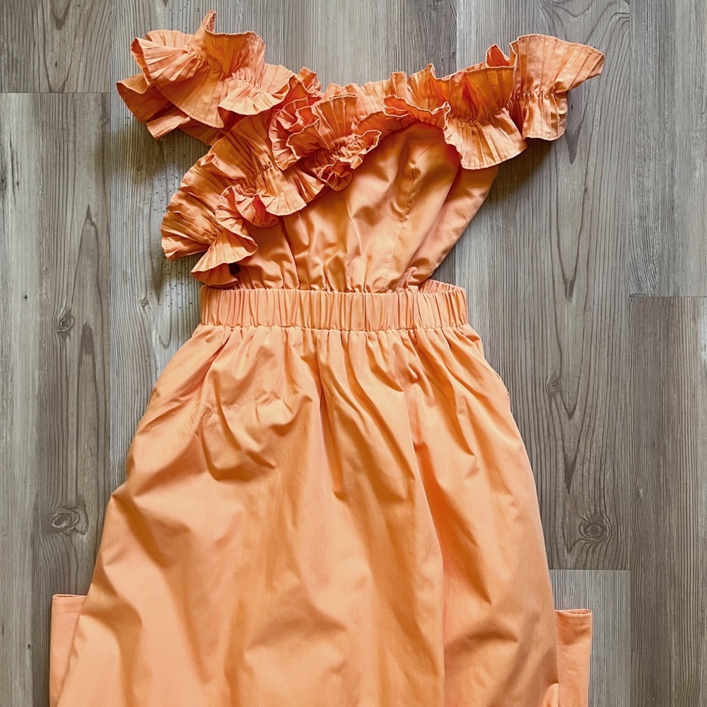 Sovere Rapture Maxi Dress Off the Shoulder Ruffle Orange - Picture 12 of 16